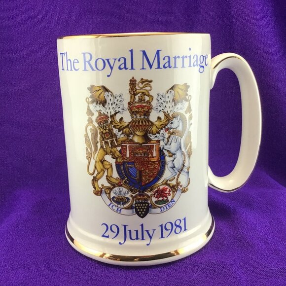 Royal Marriage Charles and Diana Beer Mug Tankard Oversized Coffee Mug 1981 - Picture 1 of 12